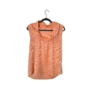 Dolan Womens Silk Blend Top Size Small Coral Draped Cowl Neck Timeless Chic